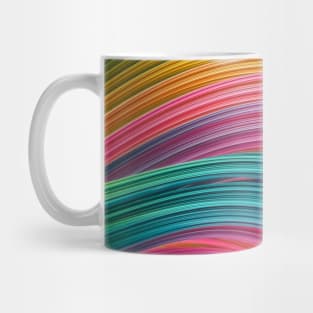 Stranded Horizon. Abstract Colorful Green, Yellow, Blue and Pink Minimal Artwork Mug